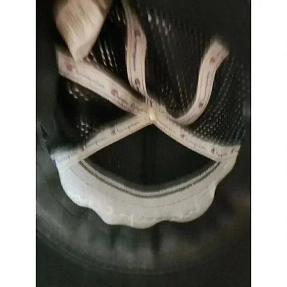 Champion Script Spellout Logo Baseball Hat Cap Black Stretch Mesh L/XL - Picture 4 of 5